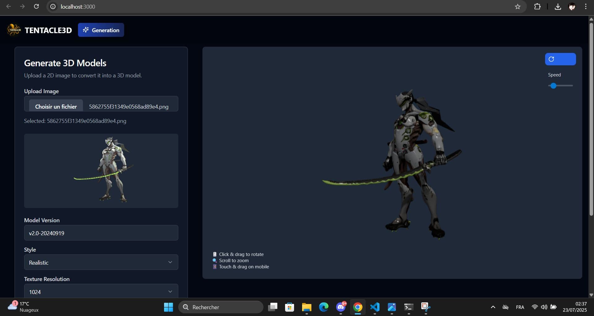 Tentacle 3D - AI-Powered 3D Modeling Tool