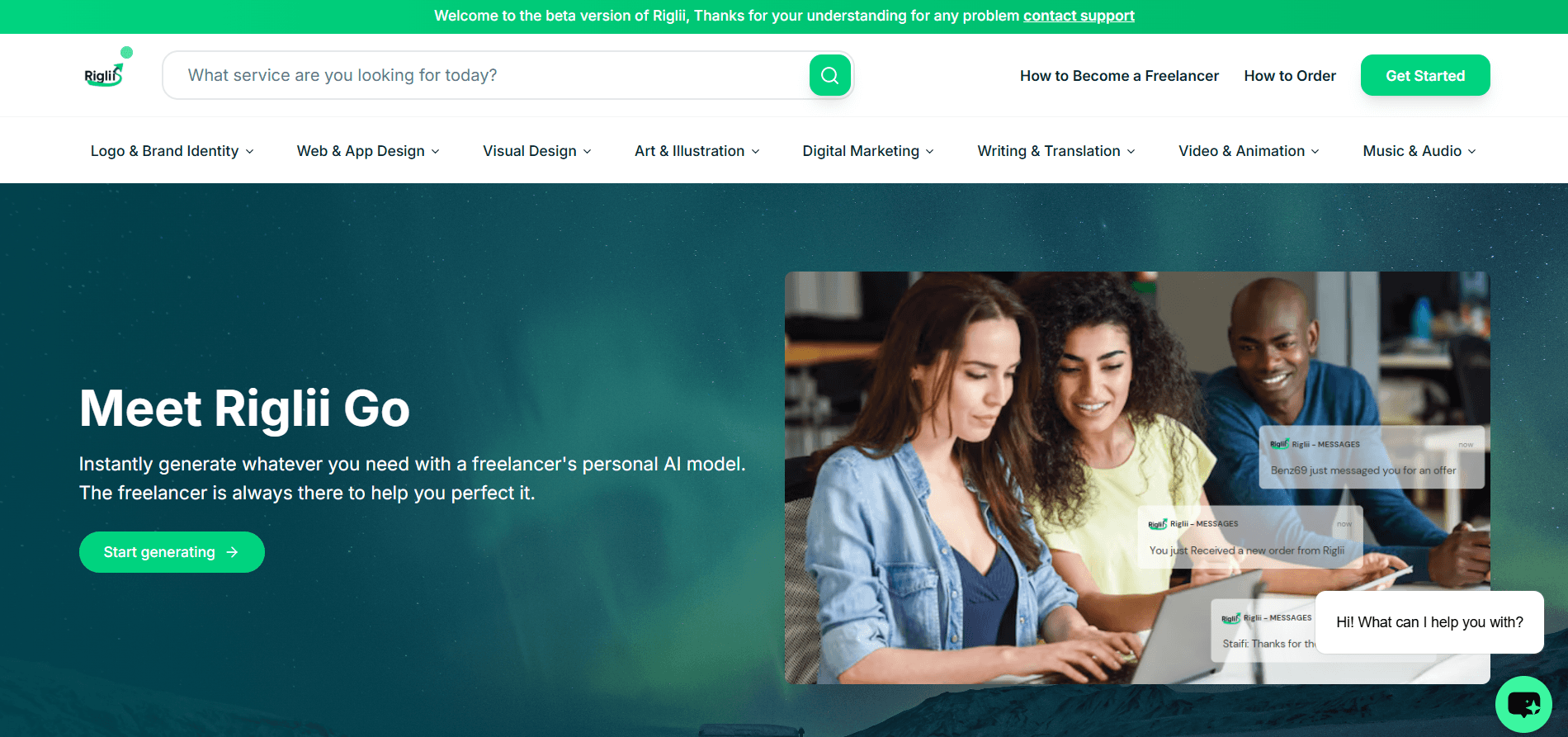 Riglii - AI Powered NorthAfrican Freelance Website